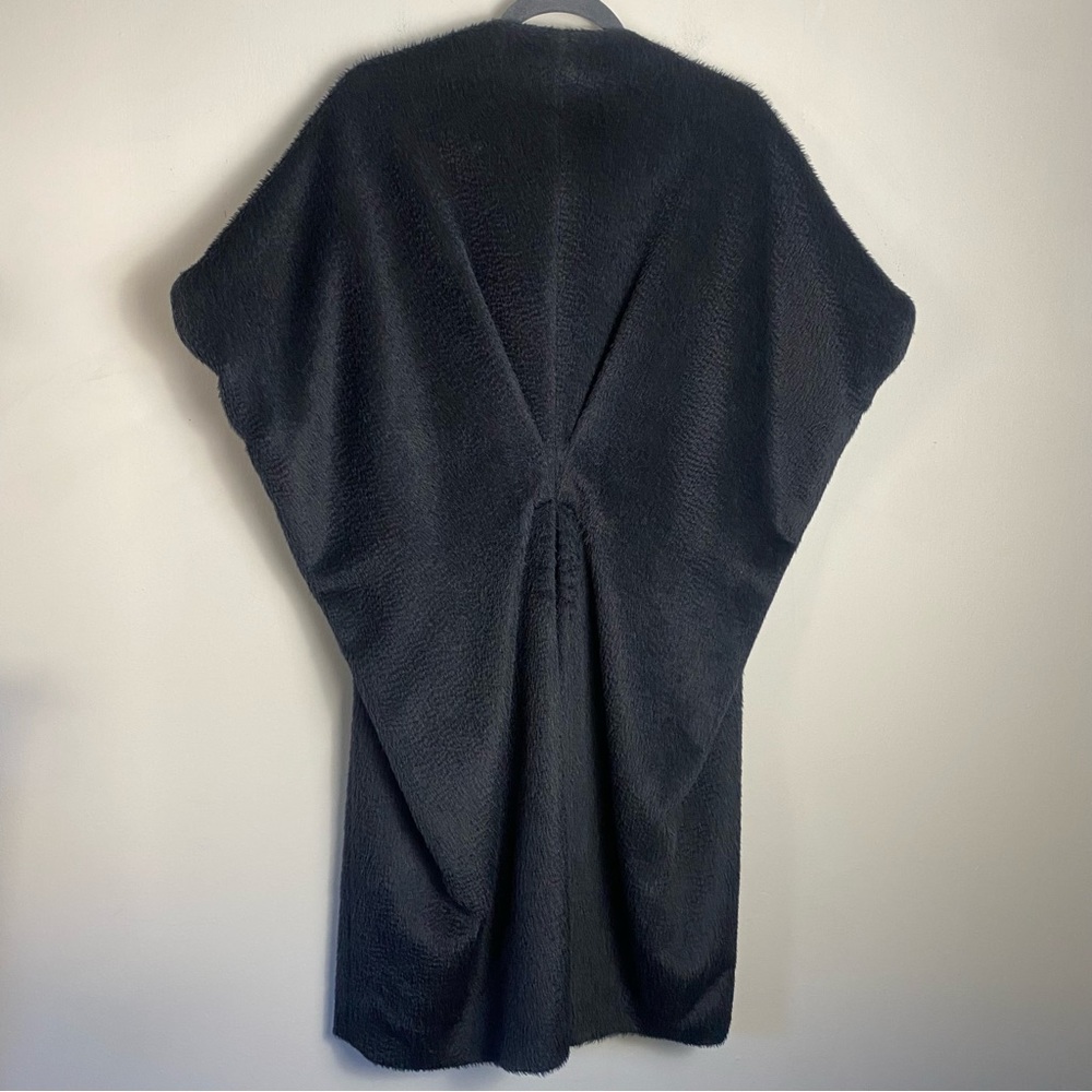 Zero + Maria Cornejo Suri Alpaca Virgin Wool Cocoon Coat Cape Charcoal Gray 6